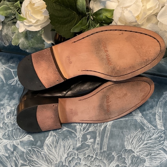 Cole Haan Black Leather Lace-up Boots - Picture 5 of 5